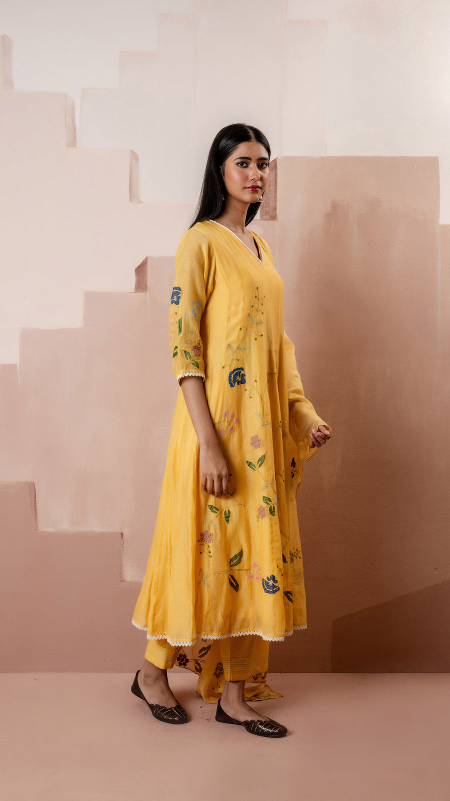 Falak Anarkali Set (Tuscany Yellow)