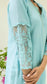 Reverse Applique Kurta Set (Turquoise Blue)