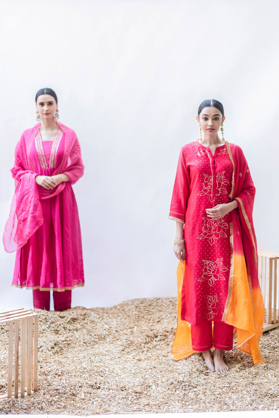 Bhini Kurta Set (Surkh)