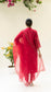 Reverse Applique Kurta Set (Berry Red)