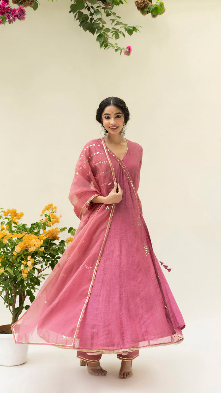 Muskat Angrakha Set (Plum Pink)