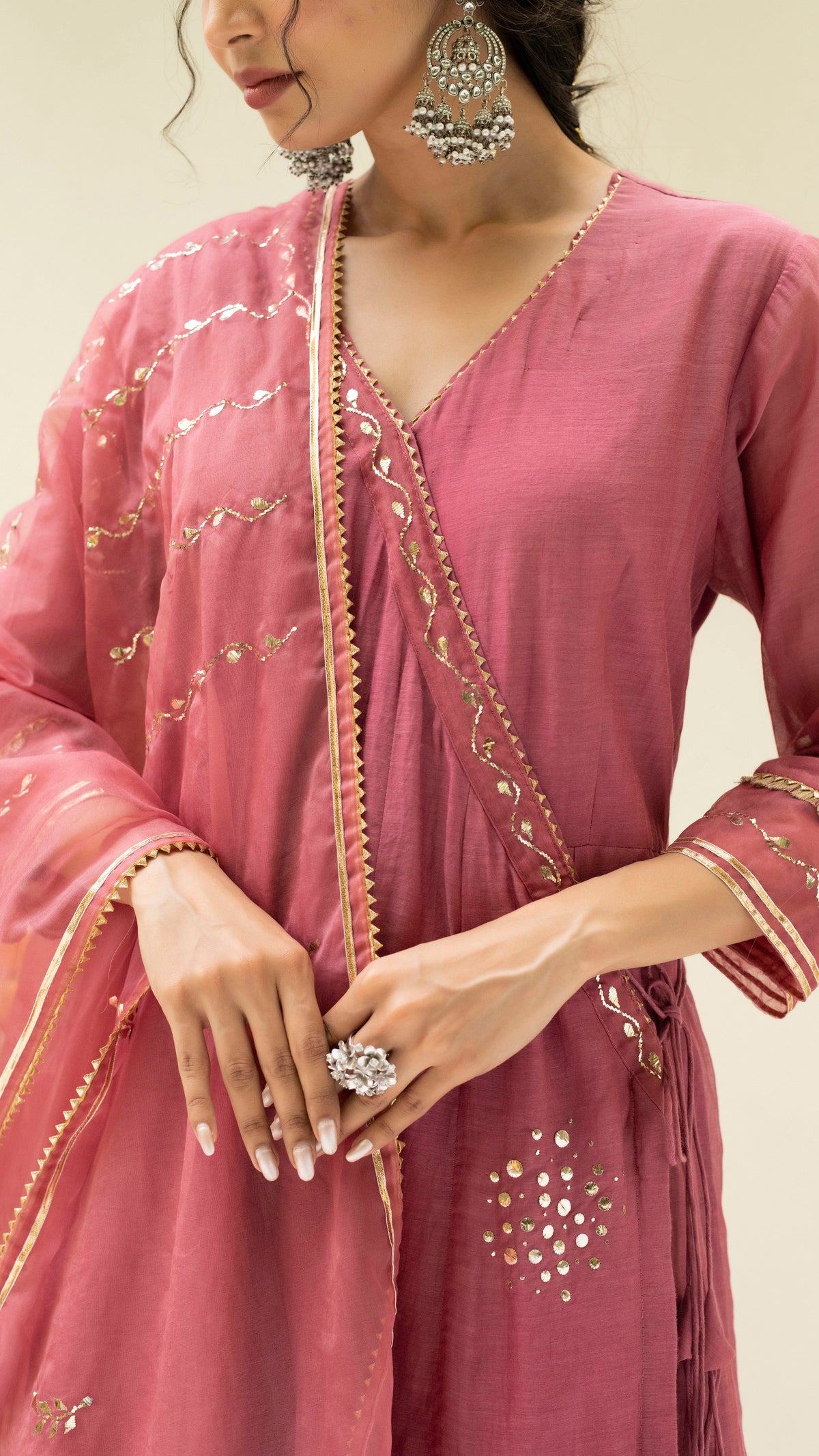 Muskat Angrakha Set (Plum Pink)