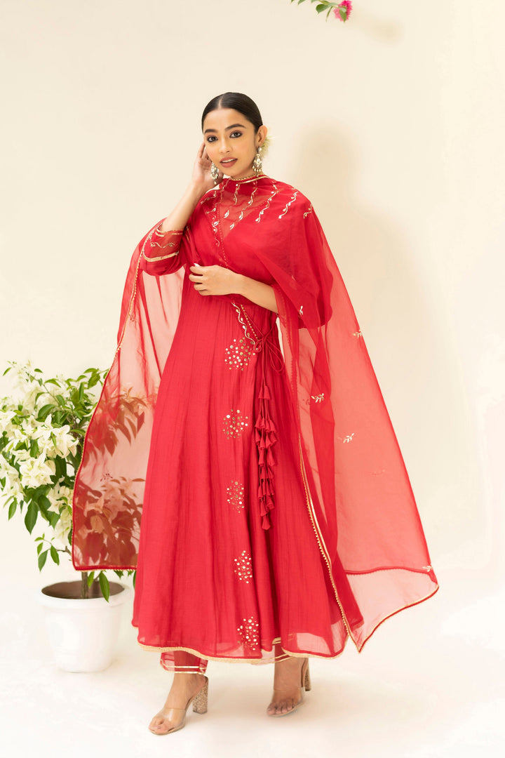 Muskat Angrakha Set (Berry Red)