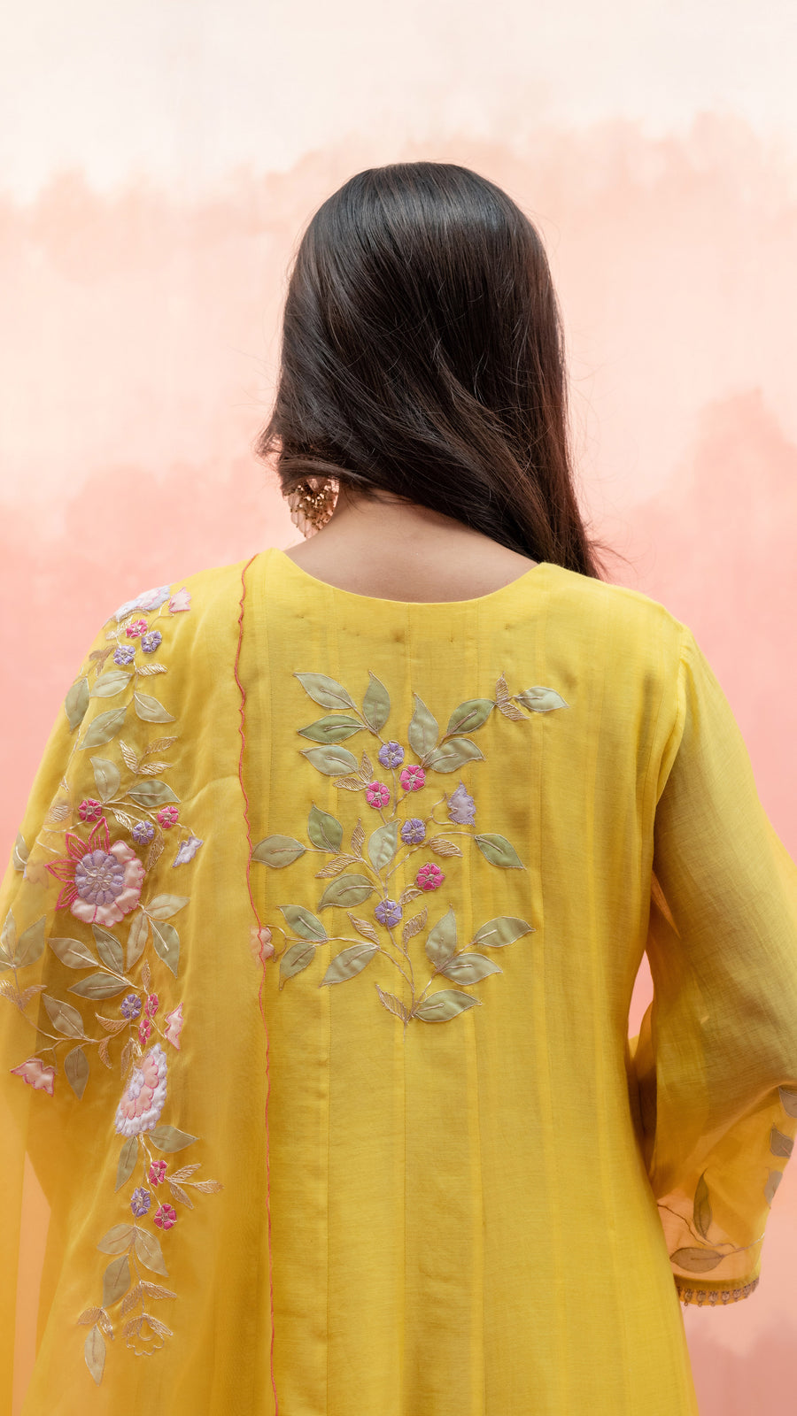 Pari Anarkali Set in Yellow