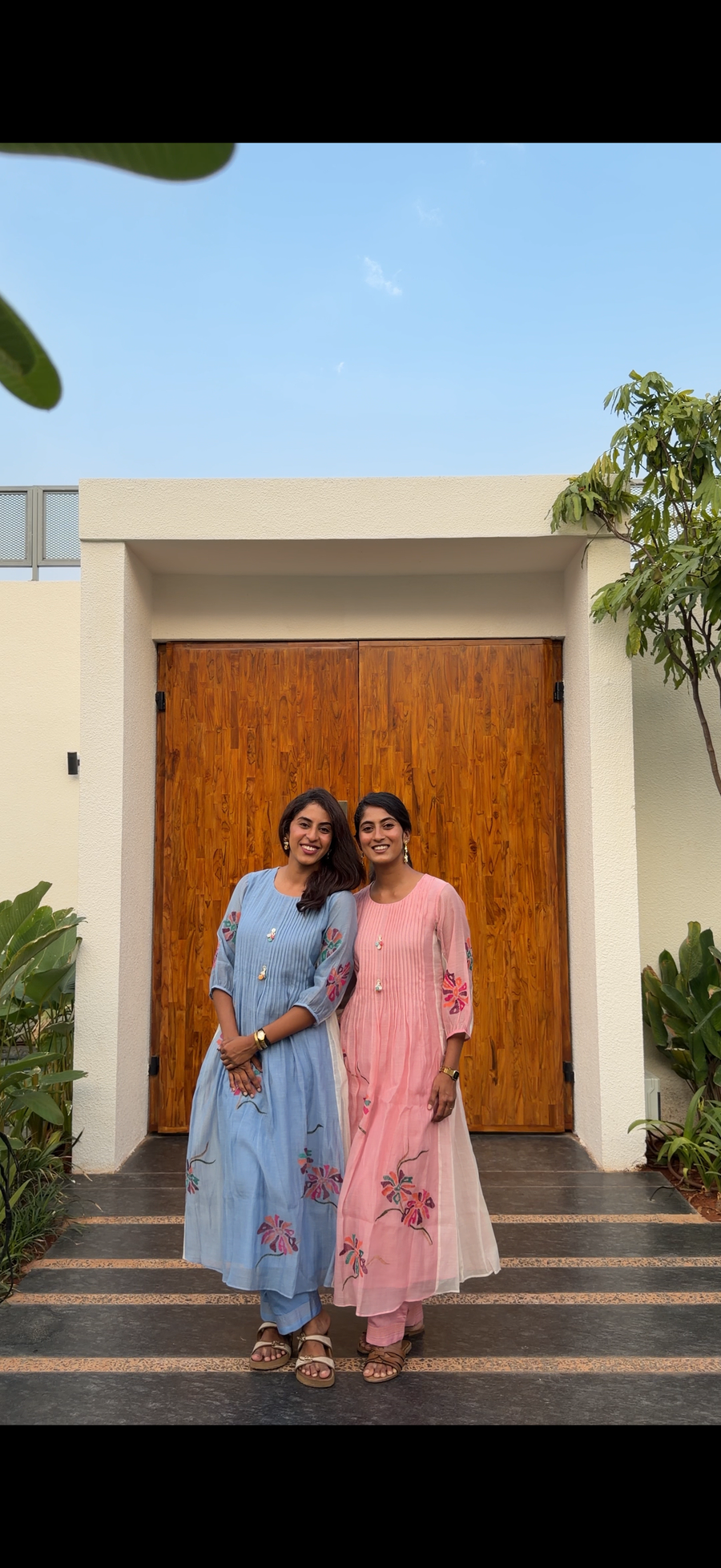 Meher Mul Chanderi Tunic Set in Pink