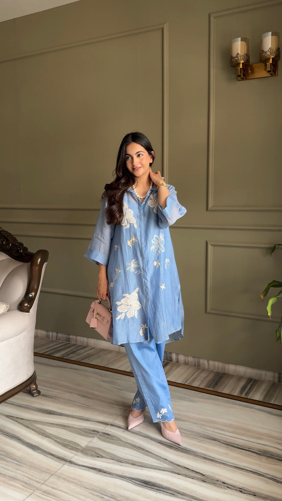 Zara Mul Chanderi Co-ord Set
