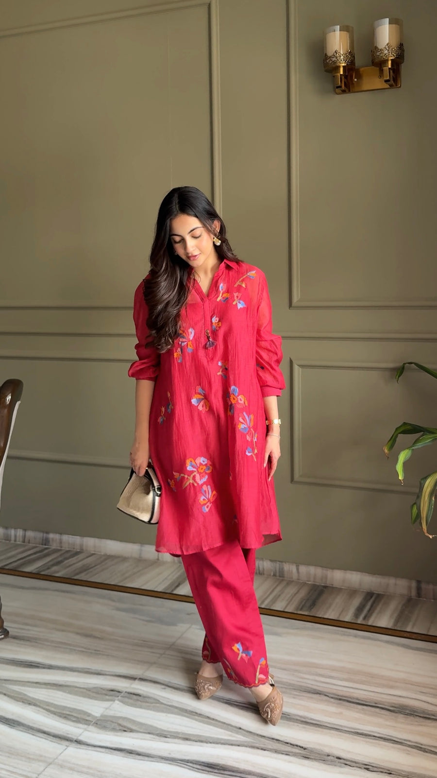 Aab Mul Chanderi Co-ord Set