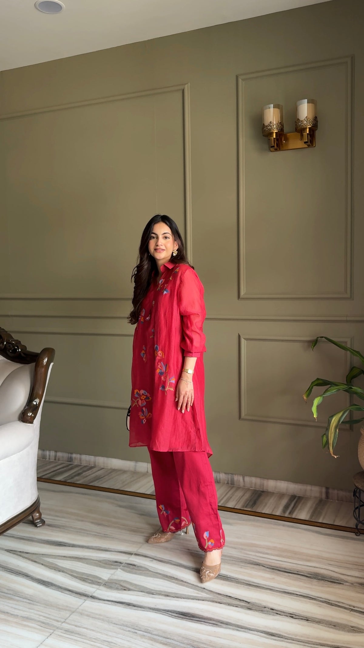 Aab Mul Chanderi Co-ord Set