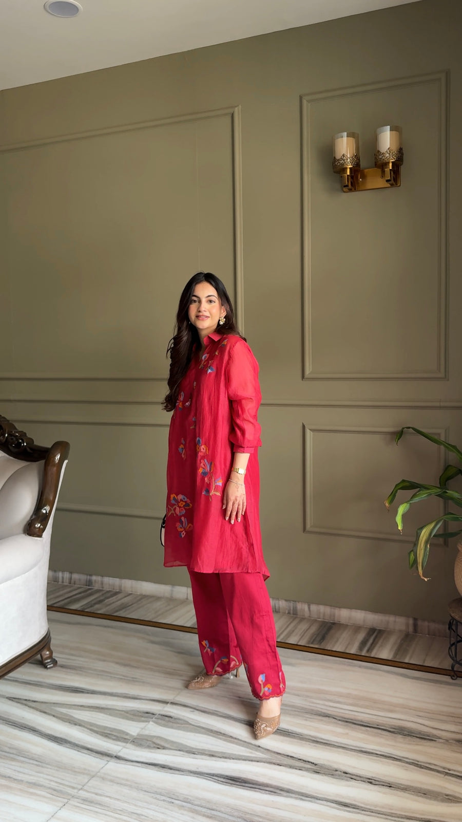 Aab Mul Chanderi Co-ord Set