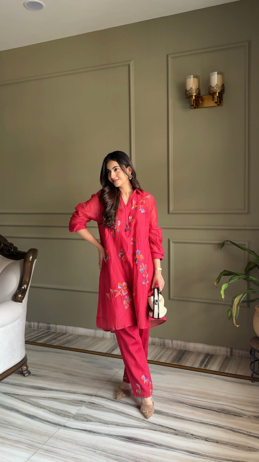 Aab Mul Chanderi Co-ord Set