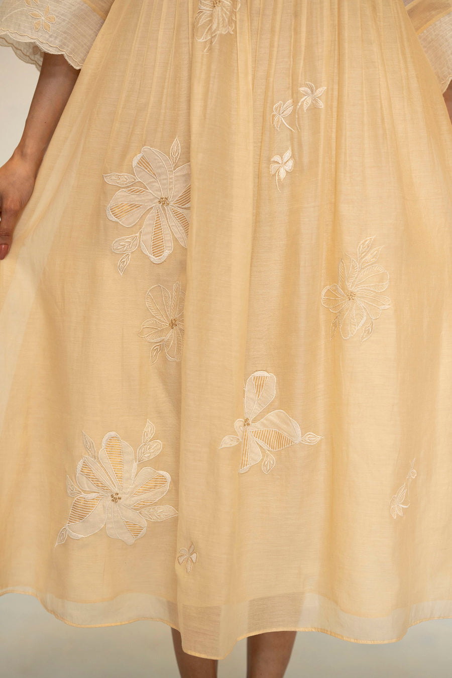 Zara Mul Chanderi Tunic Set in Beige