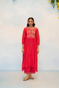 Noorani Mul Chanderi Aline Kurta Set