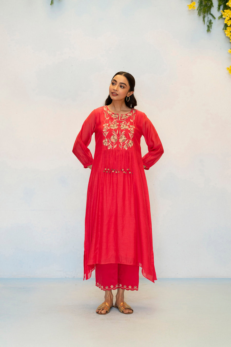 Noorani Mul Chanderi Aline Kurta Set