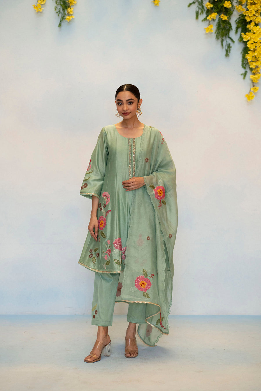 Gul Silk Chanderi Anarkali Set
