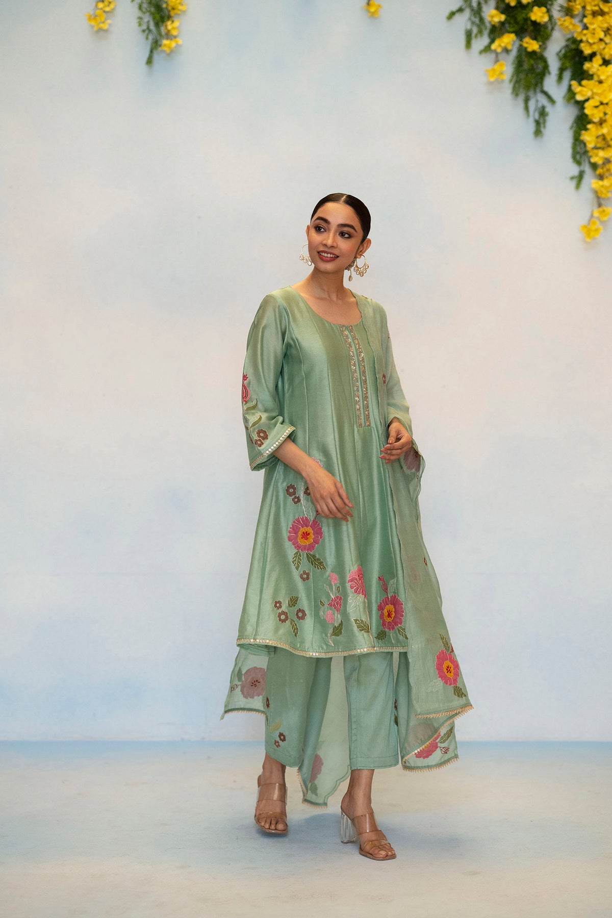 Gul Silk Chanderi Anarkali Set