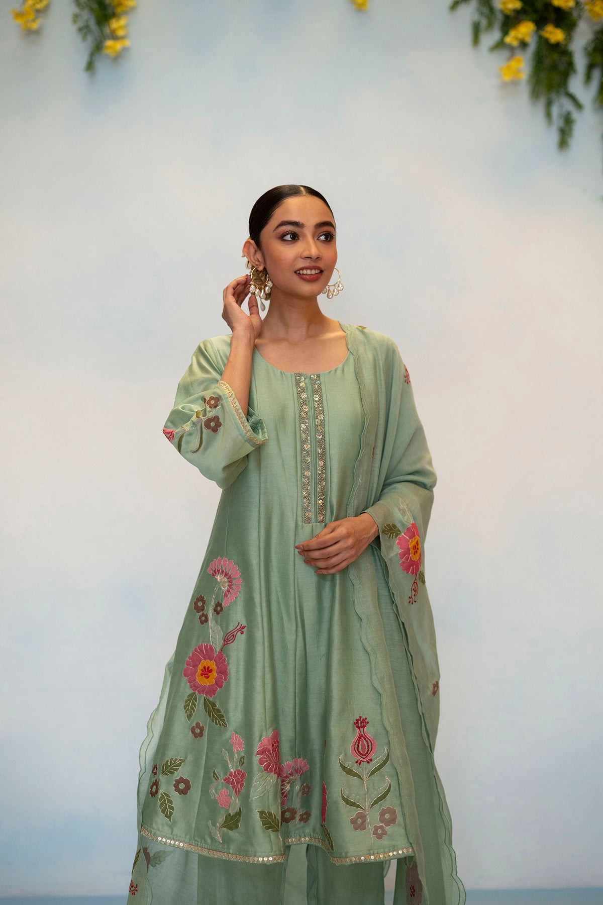 Gul Silk Chanderi Anarkali Set