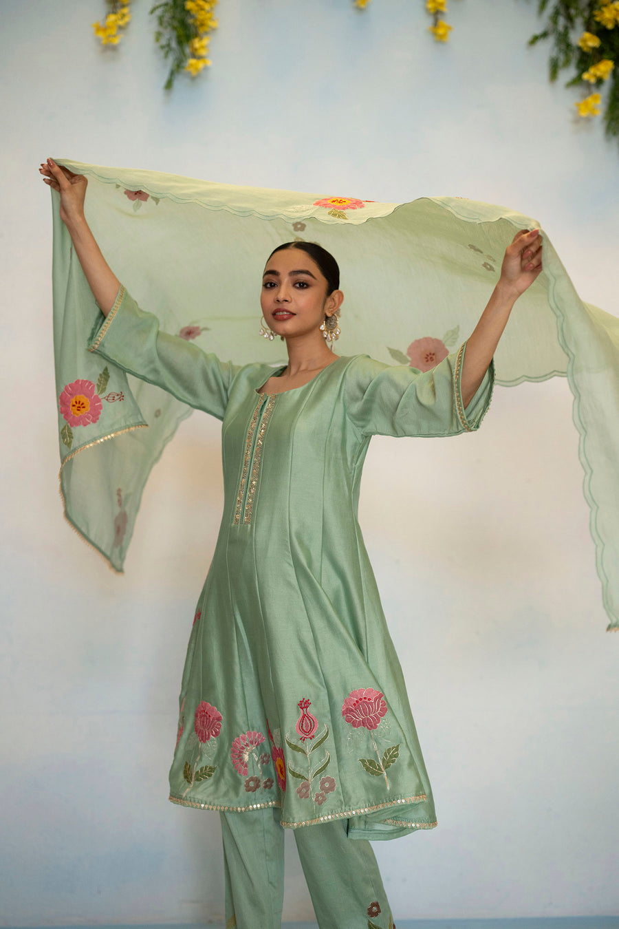 Gul Silk Chanderi Anarkali Set