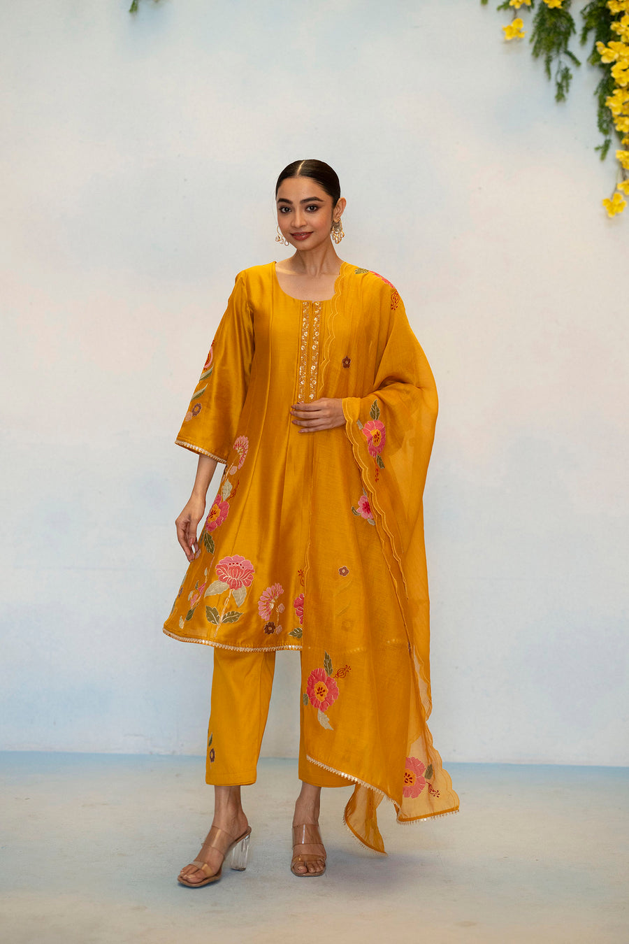 Gul Silk Chanderi Anarkali Set