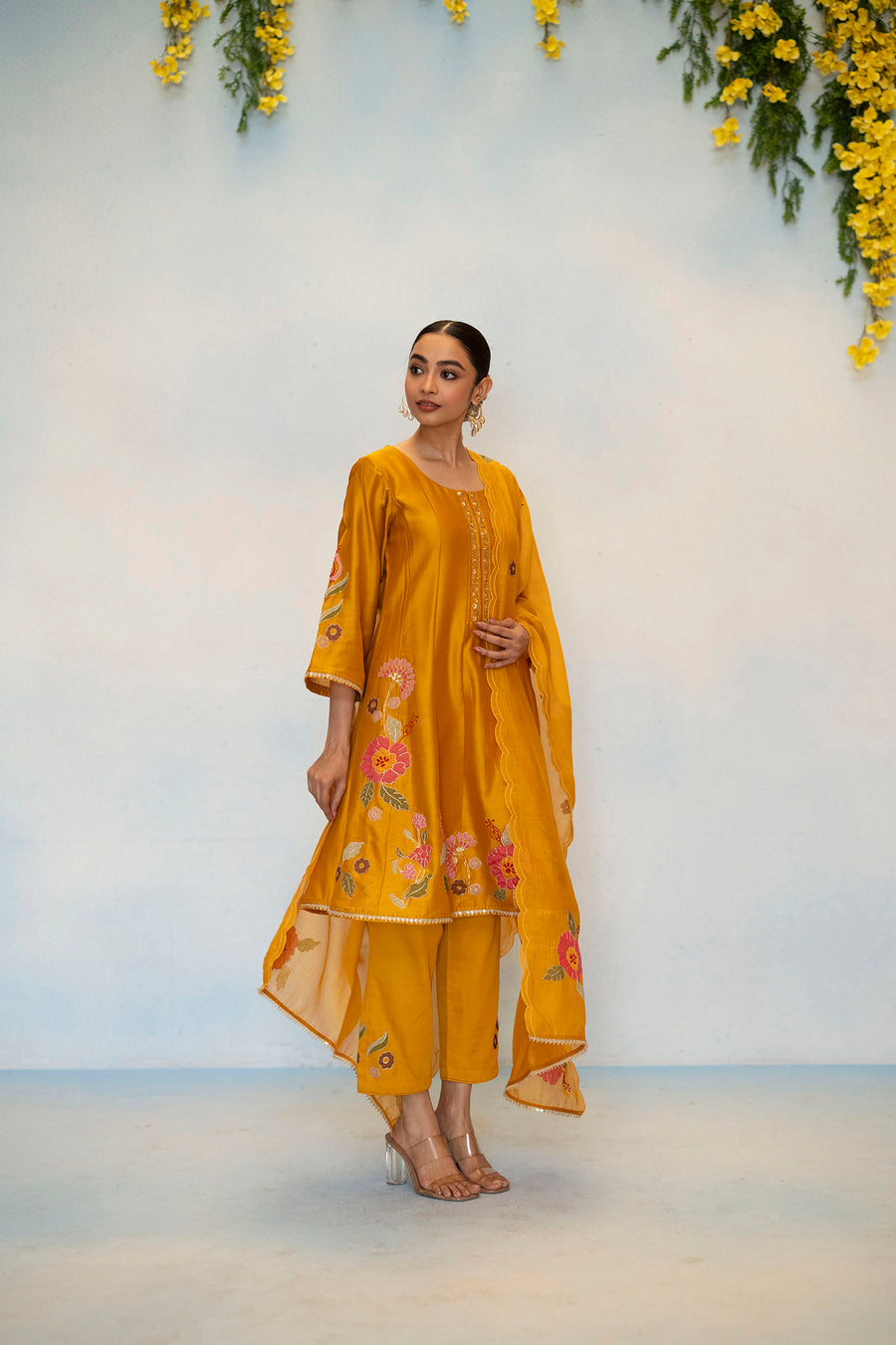 Gul Silk Chanderi Anarkali Set