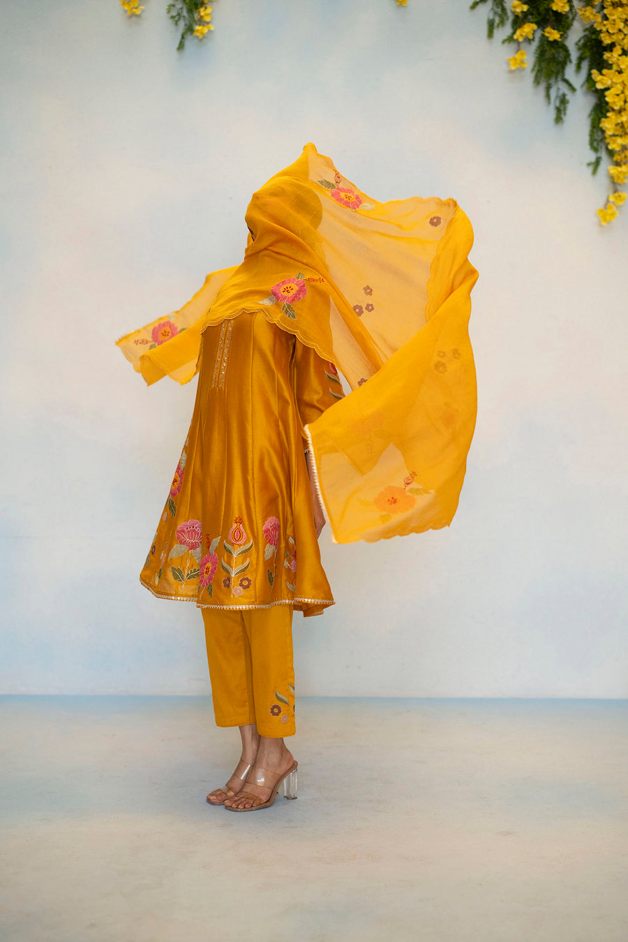 Gul Silk Chanderi Anarkali Set
