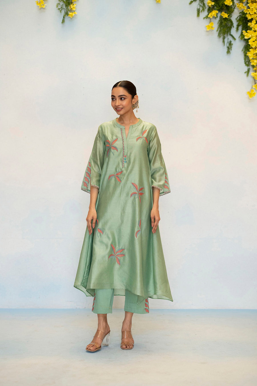 Saba Silk Chanderi Aline Kurta Set