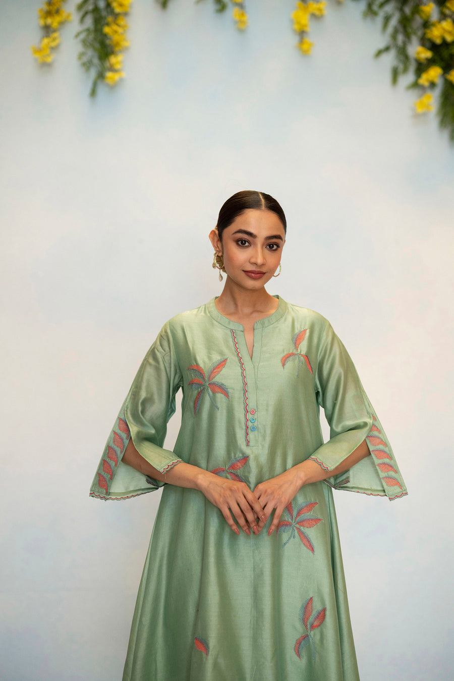 Saba Silk Chanderi Aline Kurta Set