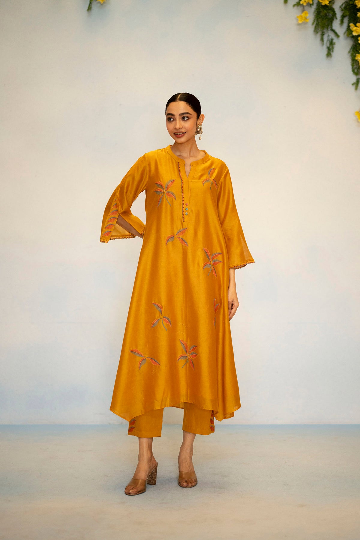 Saba Silk Chanderi Aline Kurta Set