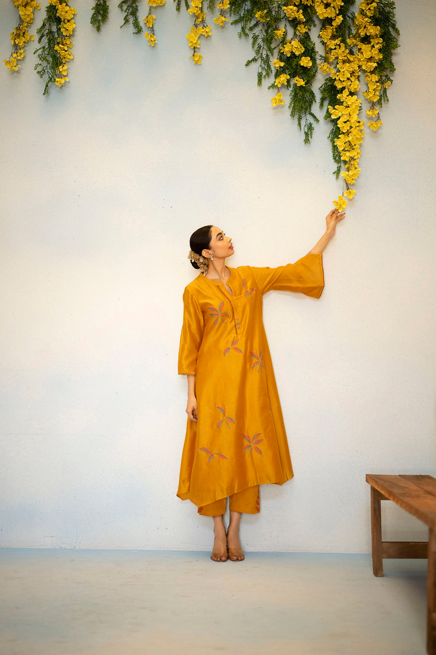 Saba Silk Chanderi Aline Kurta Set