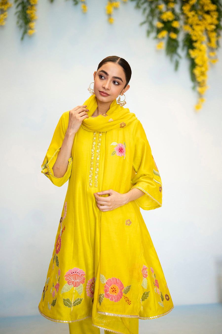 Gul Silk Chanderi Anarkali Set