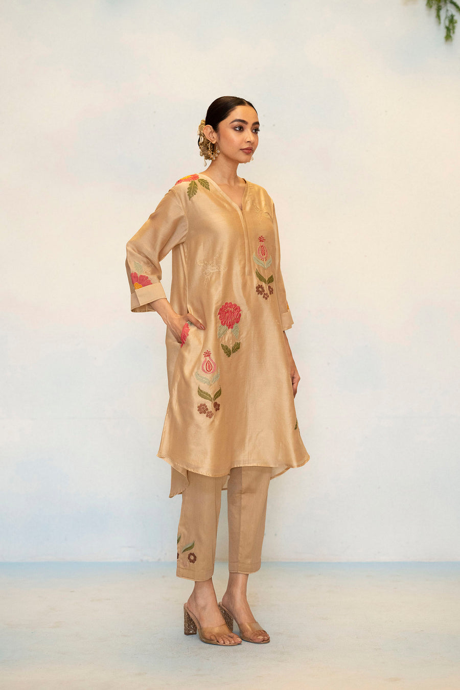 Gul Silk Chanderi Co-ord Set