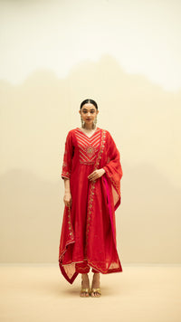 Jhoomar Mul Chanderi Aline Kurta Set