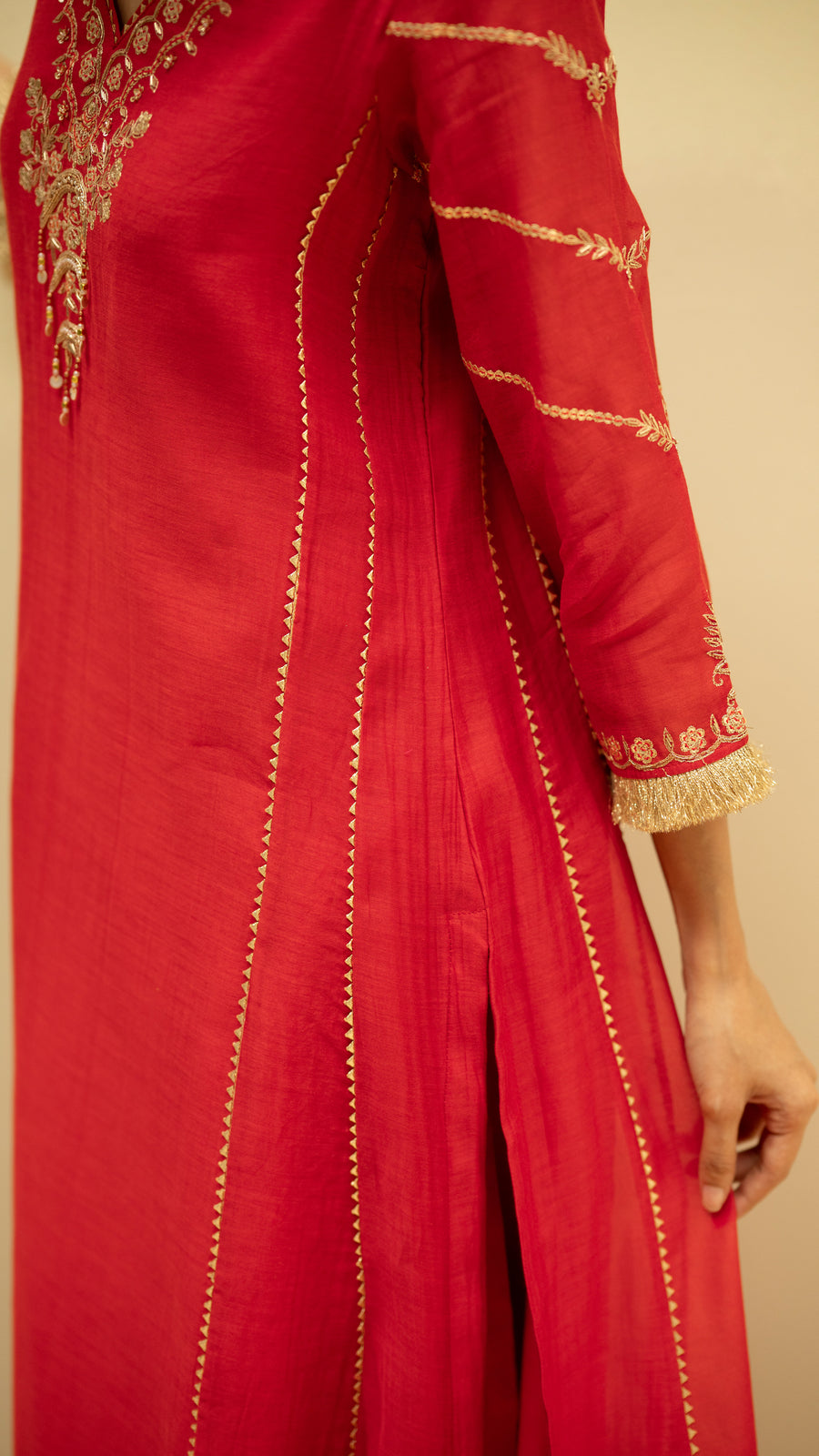 Chaandbali Mul Chanderi Aline Kurta Set