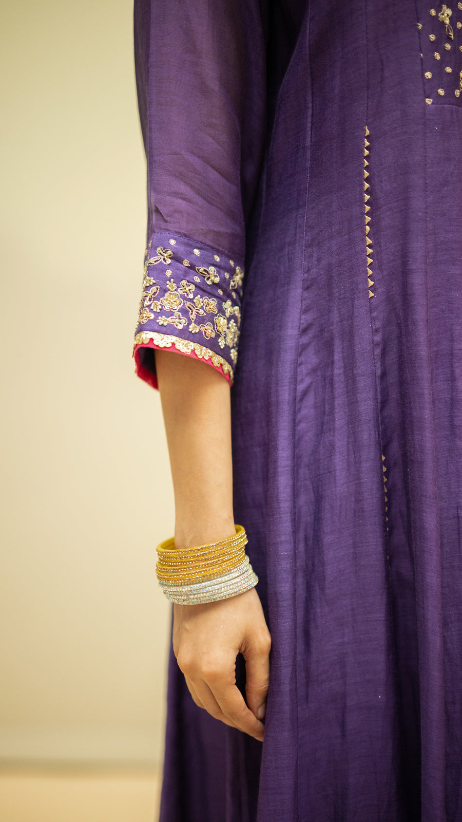 Taarini Mul Chanderi Anarkali Set