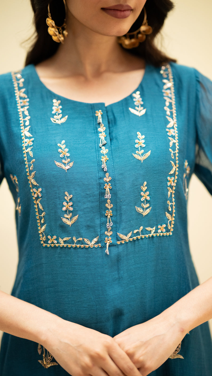 Chandini Mul Chanderi Aline Kurta Set