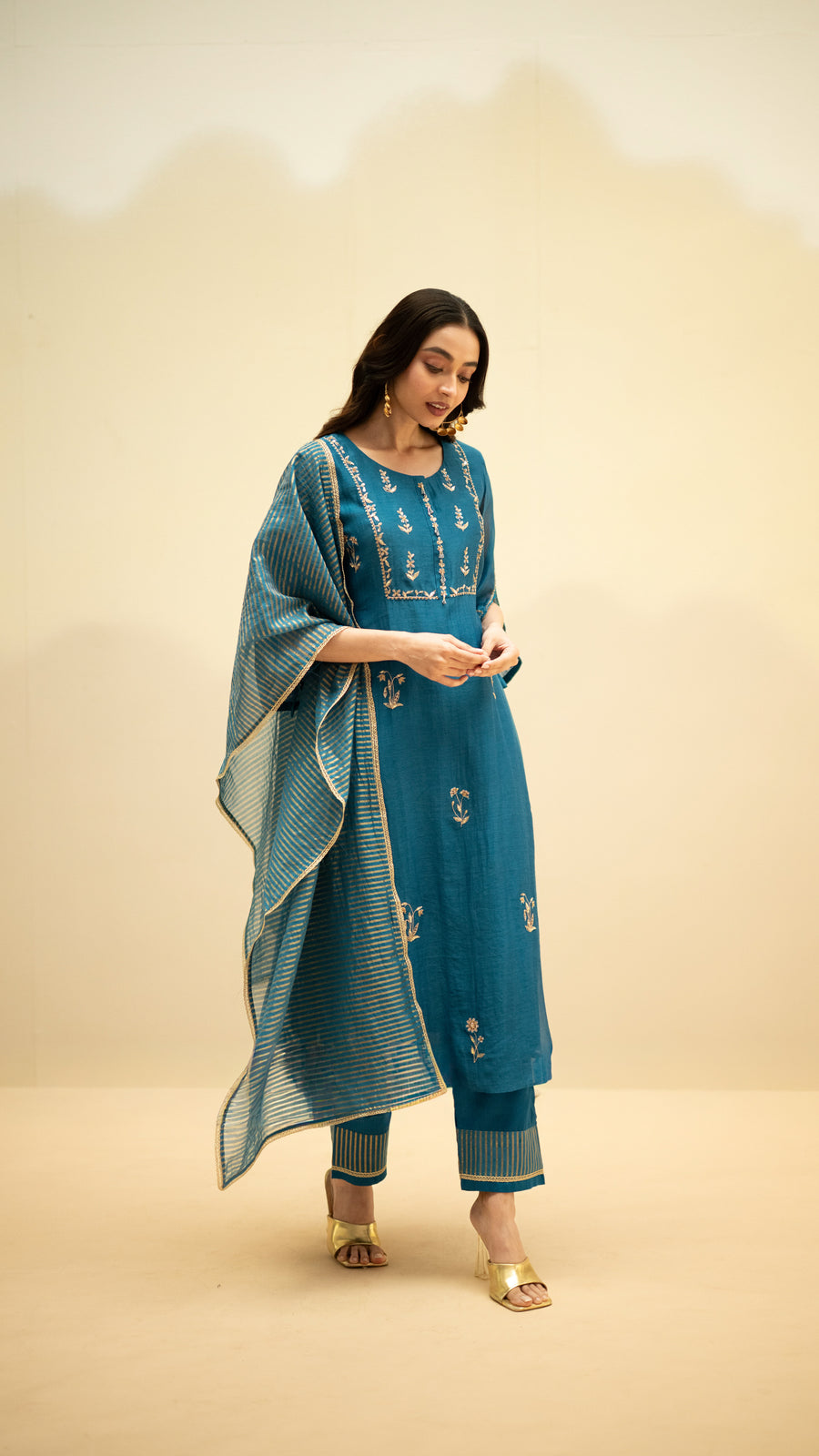 Chandini Mul Chanderi Aline Kurta Set