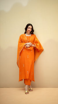 Chandini Mul Chanderi Aline Kurta Set