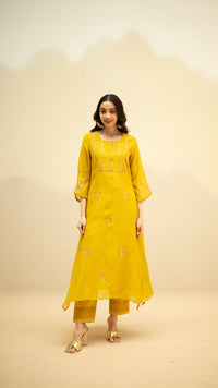 Chandini Mul Chanderi Aline Kurta Set
