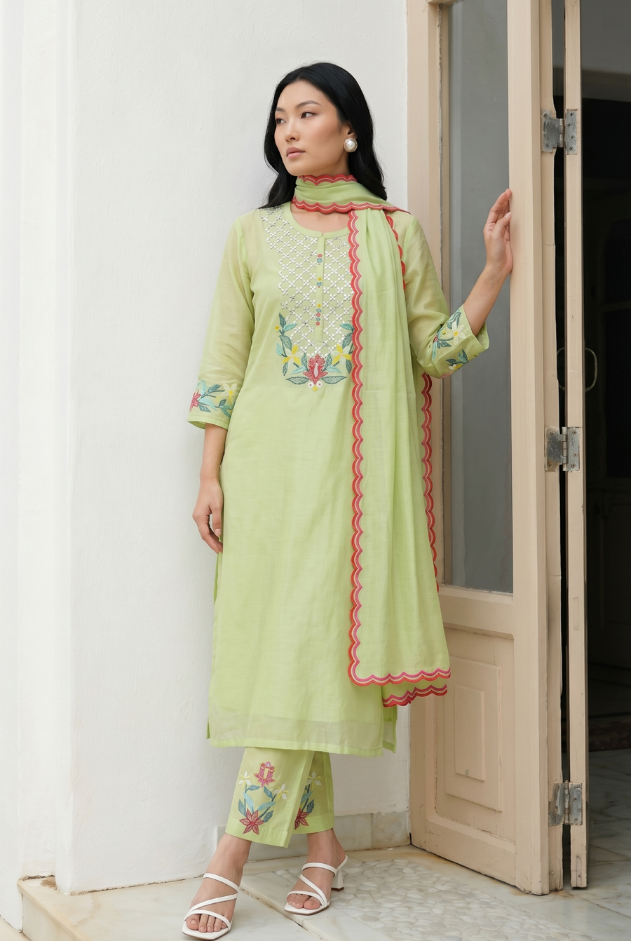 Firefly Mul Chanderi Kurta Set