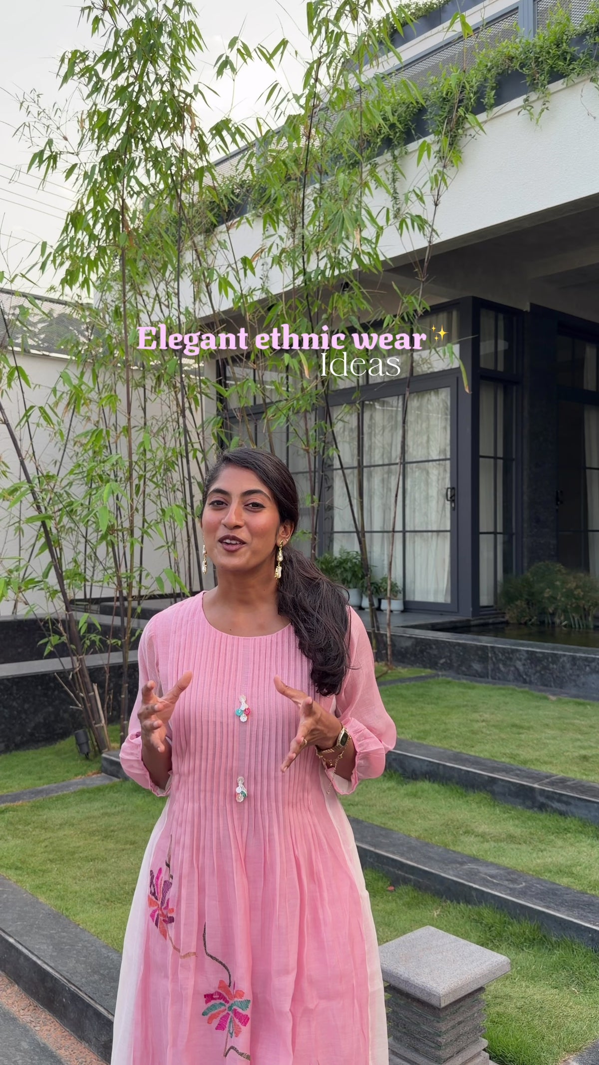 Meher Mul Chanderi Tunic Set in Off-White