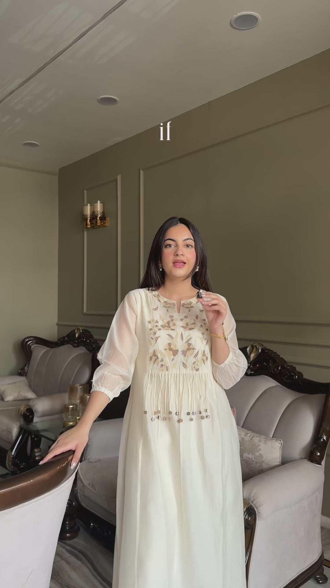 Noorani Mul Chanderi Aline Kurta Set