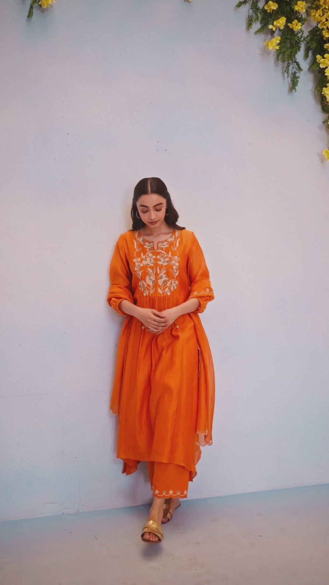 Noorani Mul Chanderi Aline Kurta Set