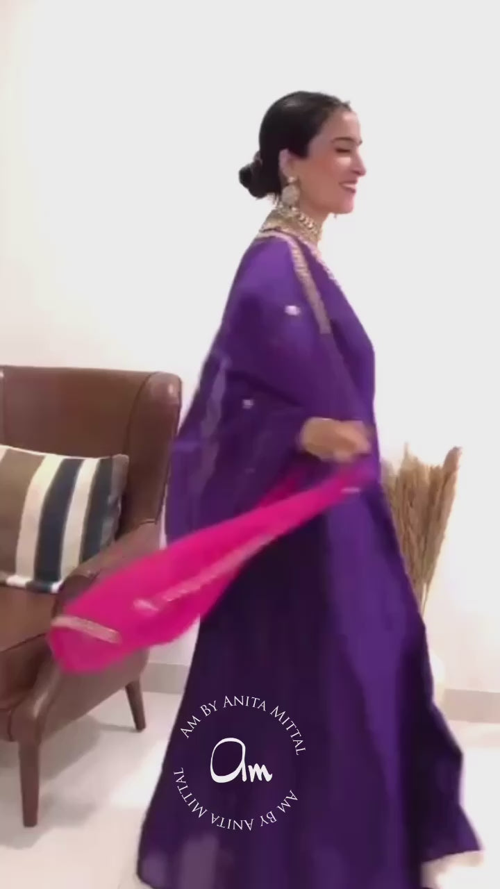 Dahliya Anarkali Set (Slime)