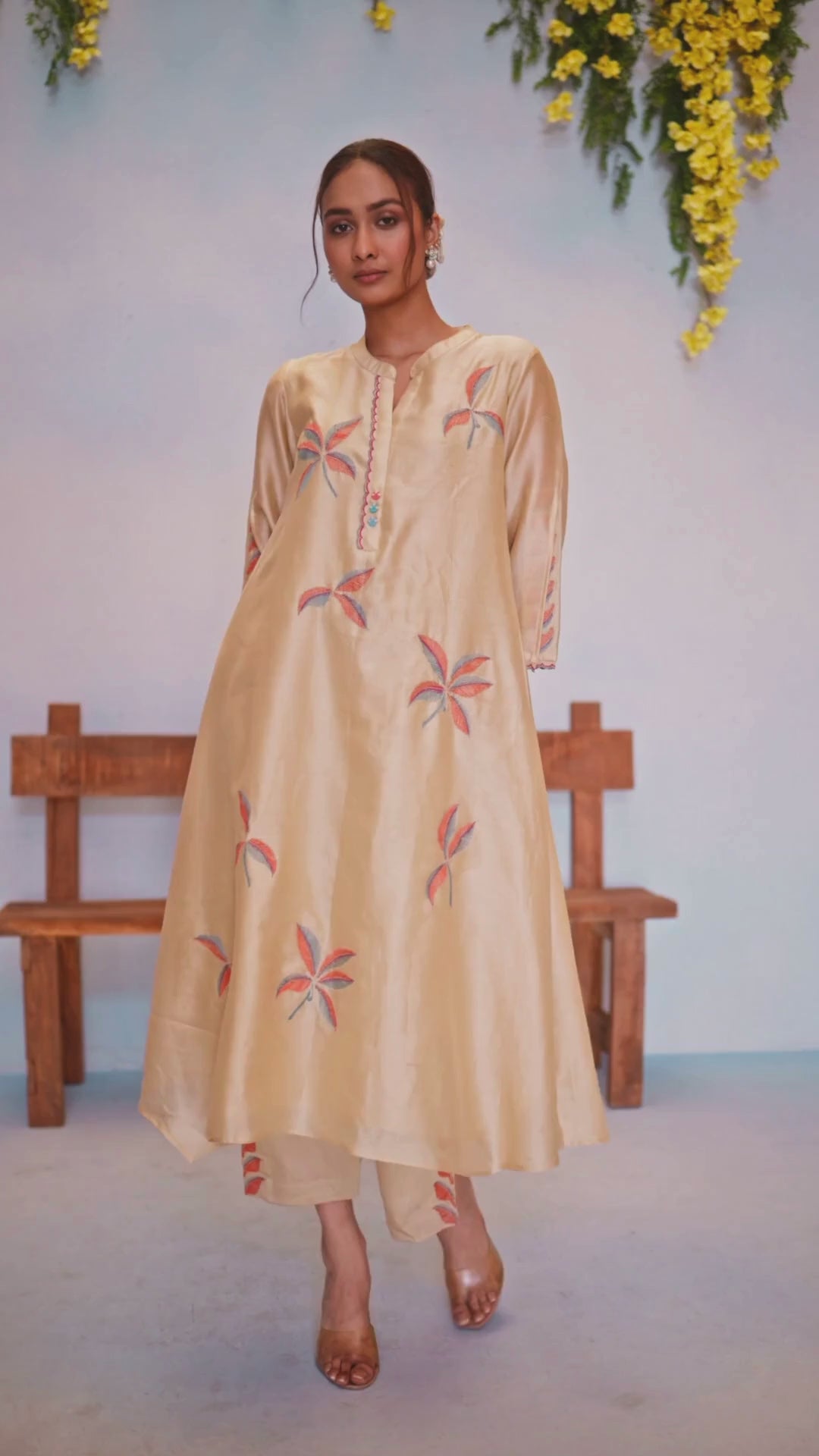 Saba Silk Chanderi Aline Kurta Set