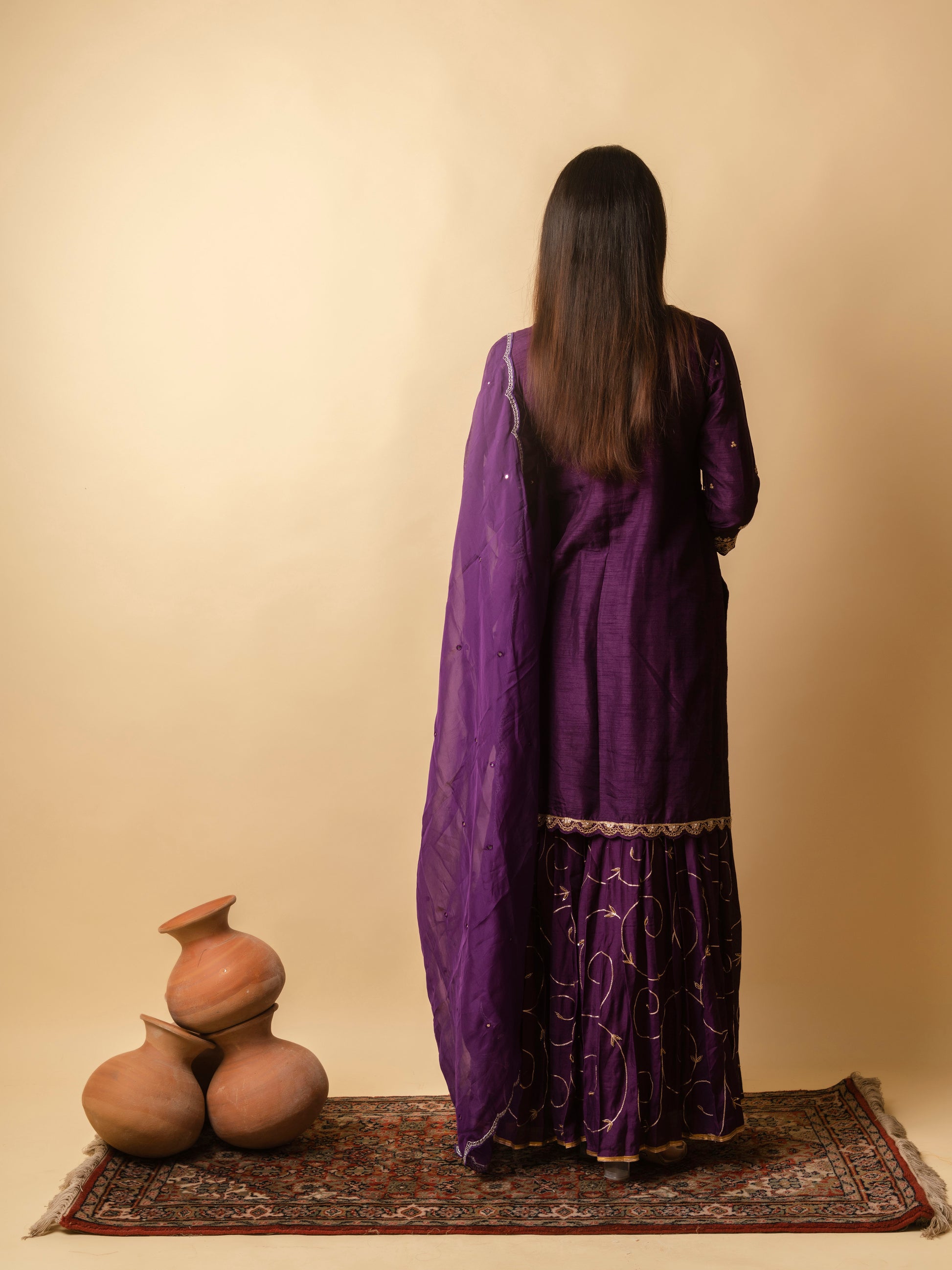 AM Dahliya Sharara Set (Purple)