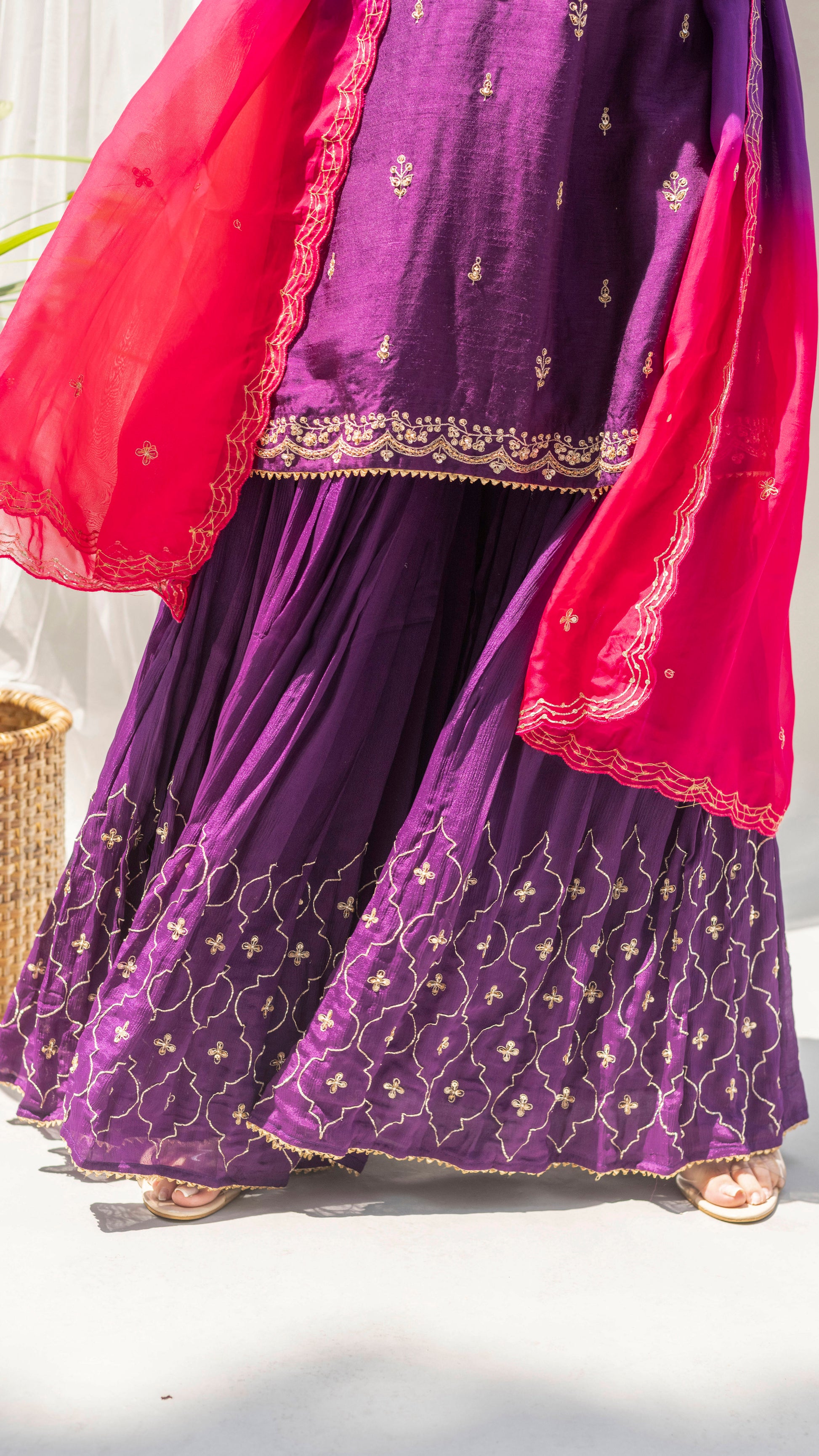 Chandbali Sharara Set (Purple)