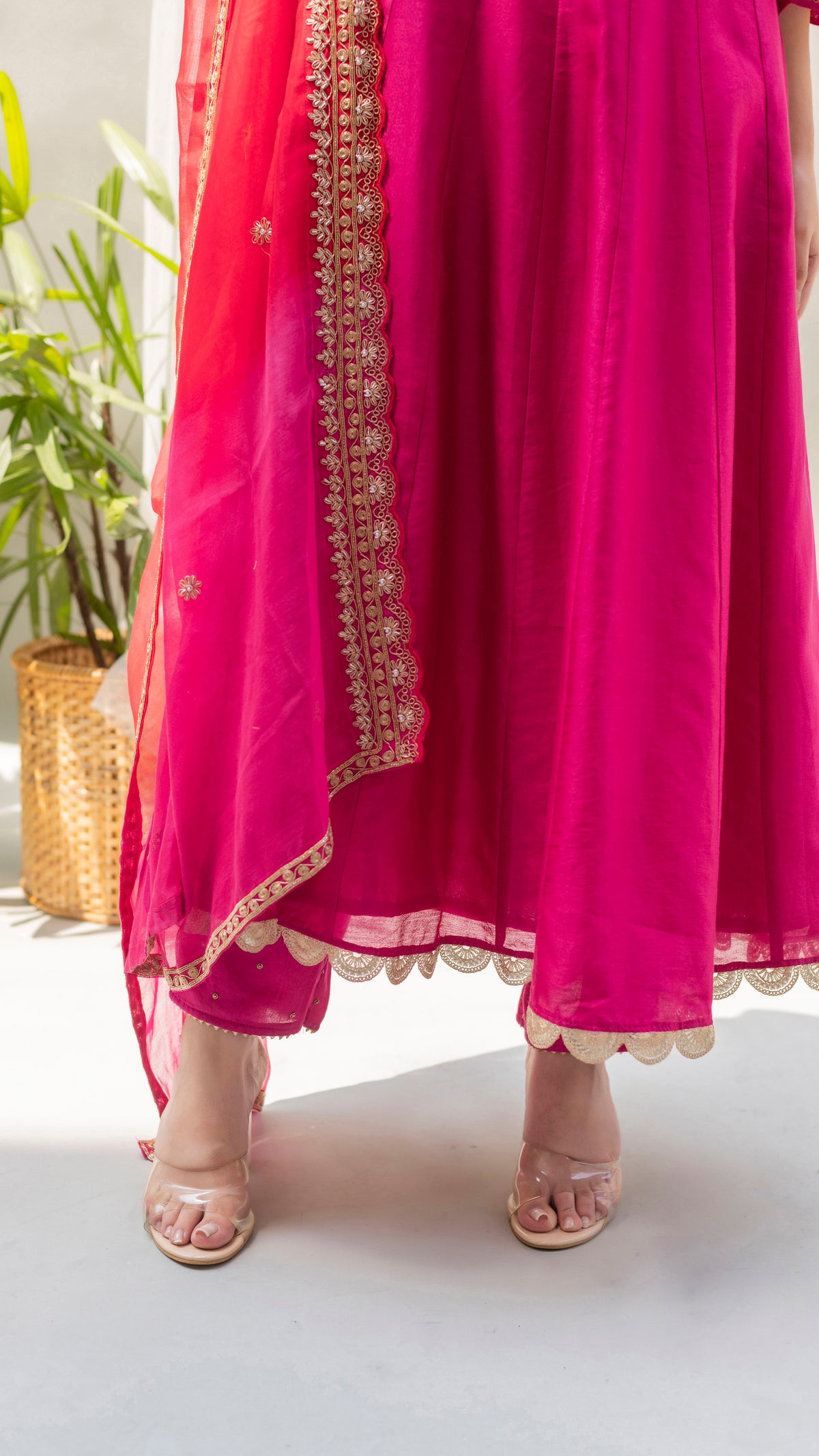 Dahliya Anarkali Set (Fuchsia)