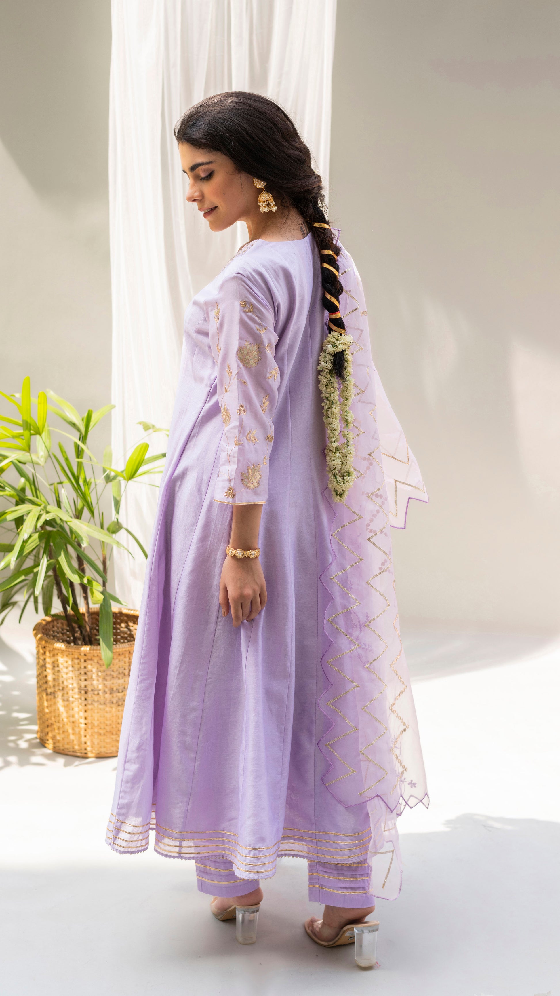 Alia Anarkali Set (Lavender)