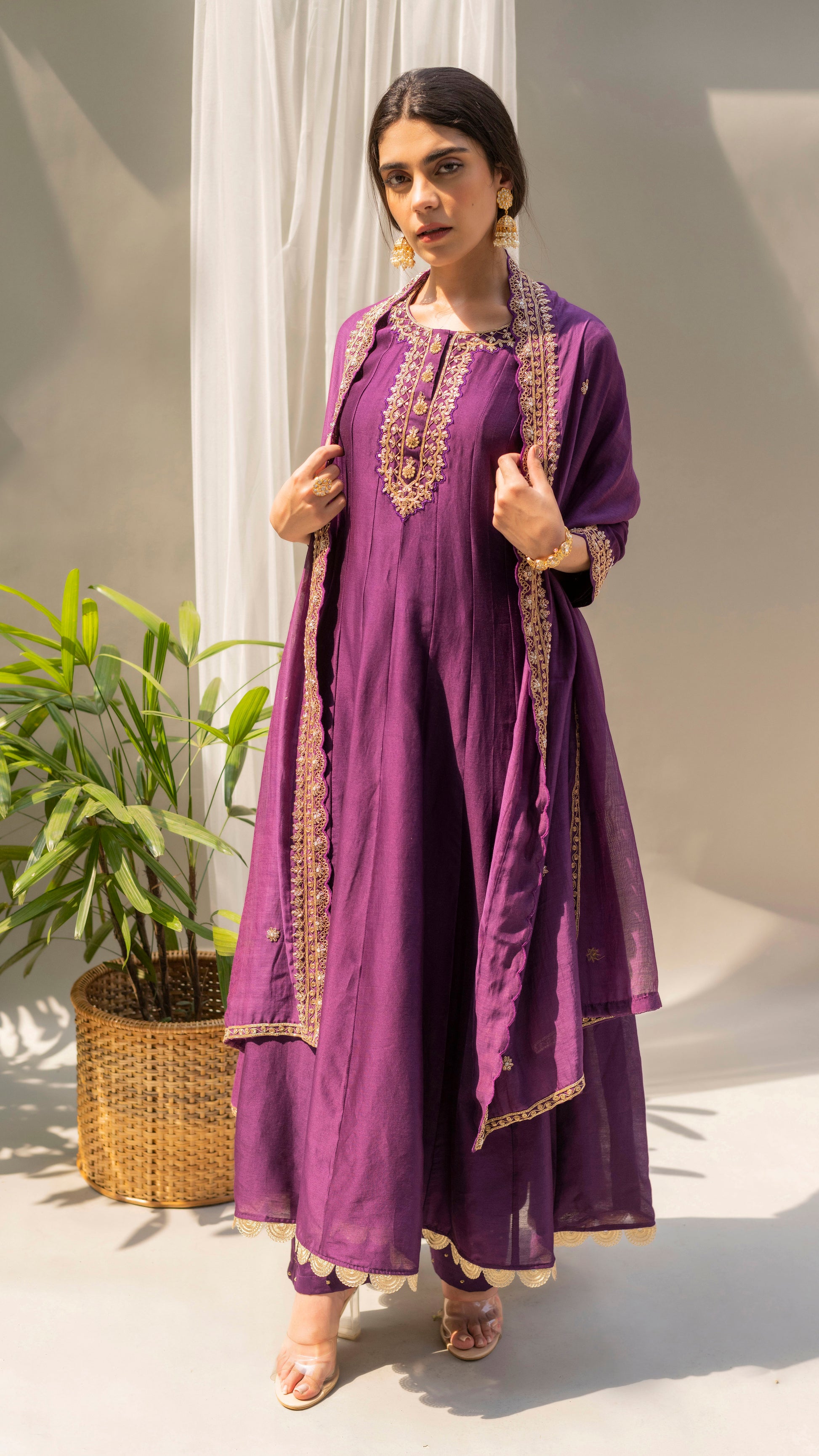 Dahliya Anarkali Set (Dawn Purple)