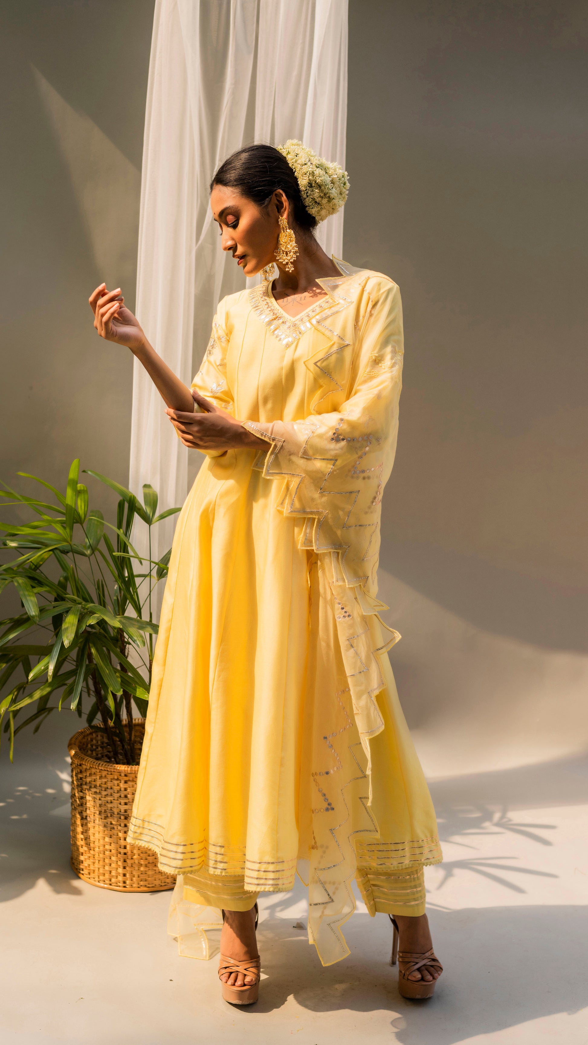 Alia Anarkali Set (Summer Yellow)