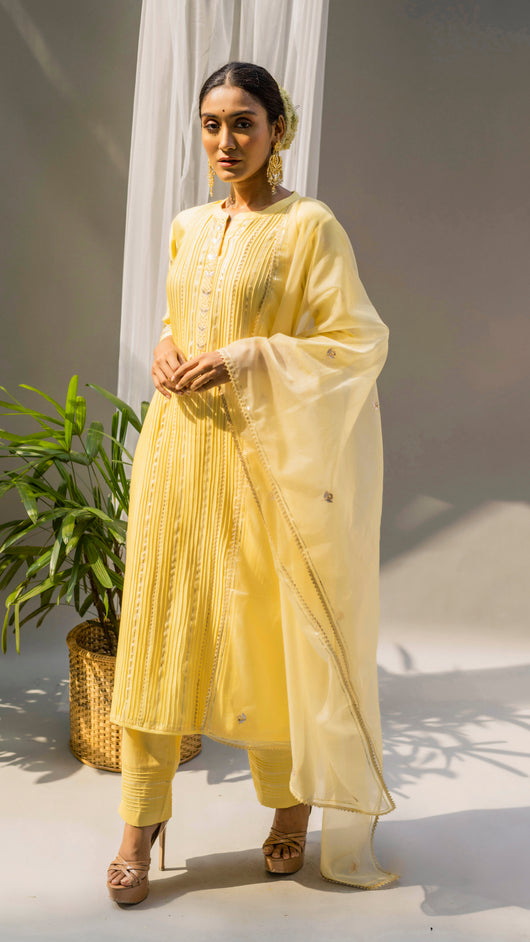 Alia Kurta Set (Summer Yellow)